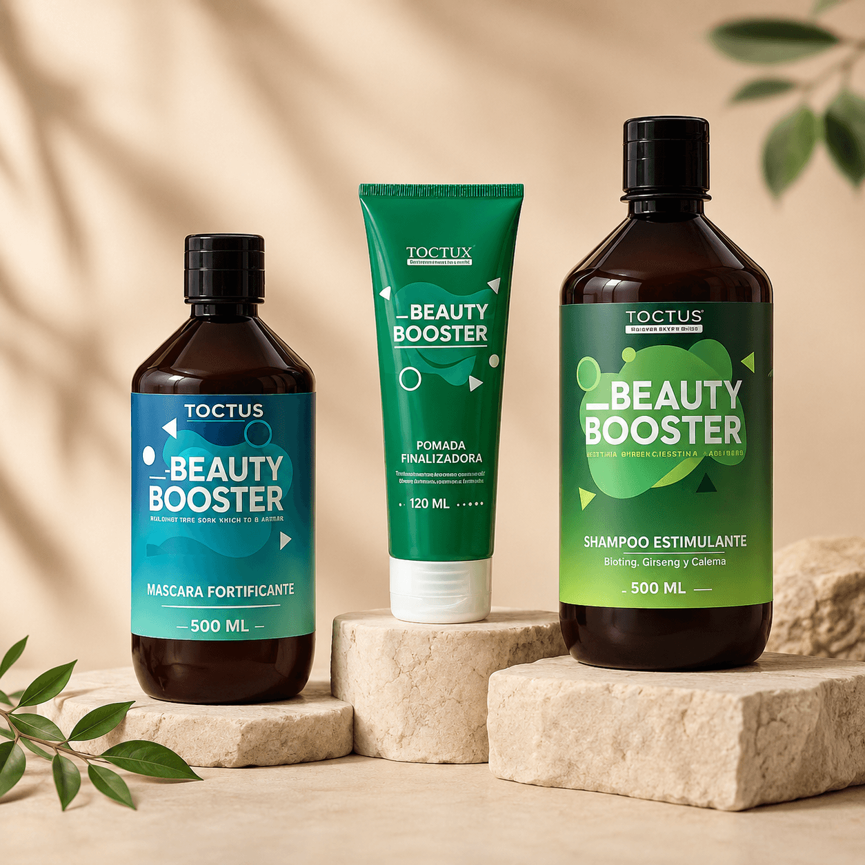 Kit Beauty Booster Fortalecimento com Shampoo Booster, Máscara Booster, Pomada Booster