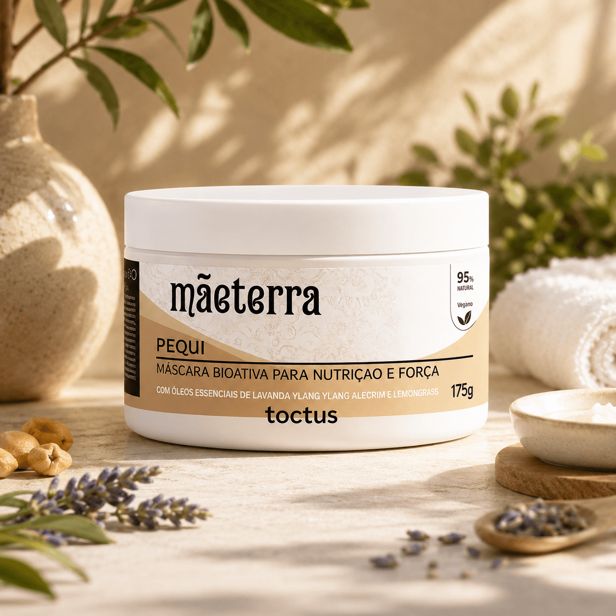 Máscara de Pequi, produto TOCTUS da linha Mãe Terra